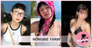 NongBie YARIN ภาพแฟชั่นชุดขาว ริมทะเล และชุดว่ายน้ำสีดำจากโปรไฟล์สาธารณะ